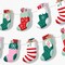 Big Dot of Happiness Christmas Stockings Garland Banner, Winter Holiday Party Decorations Backdrop, 30 Feet of Cord, 15 Paper Sock Shapes Double-Sided